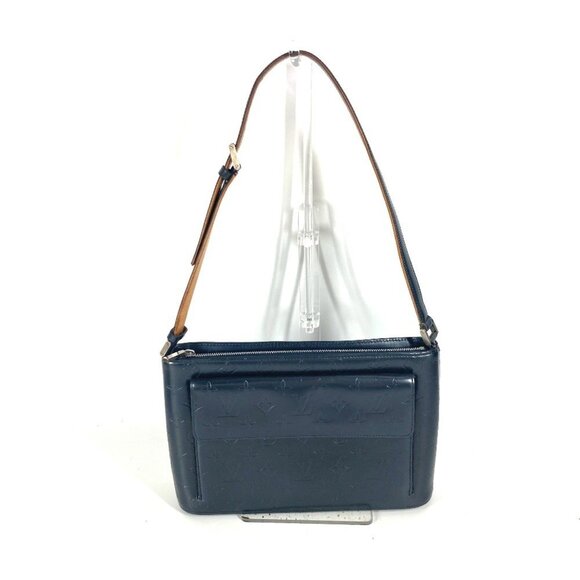 LOUIS VUITTON Blue Monogram Leather Shoulder Bag - Picture 1 of 10